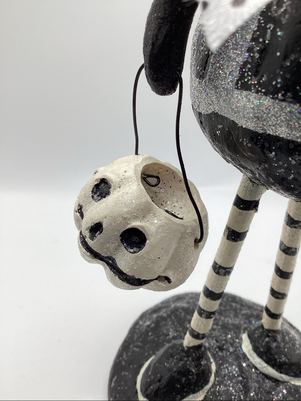 Halloween Bling Black Cat Holding Bucket Whimsical Decor - Picture 8 of 9